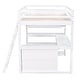 preview thumbnail 6 of 10, Multifunctional Design Loft Bed with Ladder, Bookshelves and Desk, Solid Construction, Full Size, White