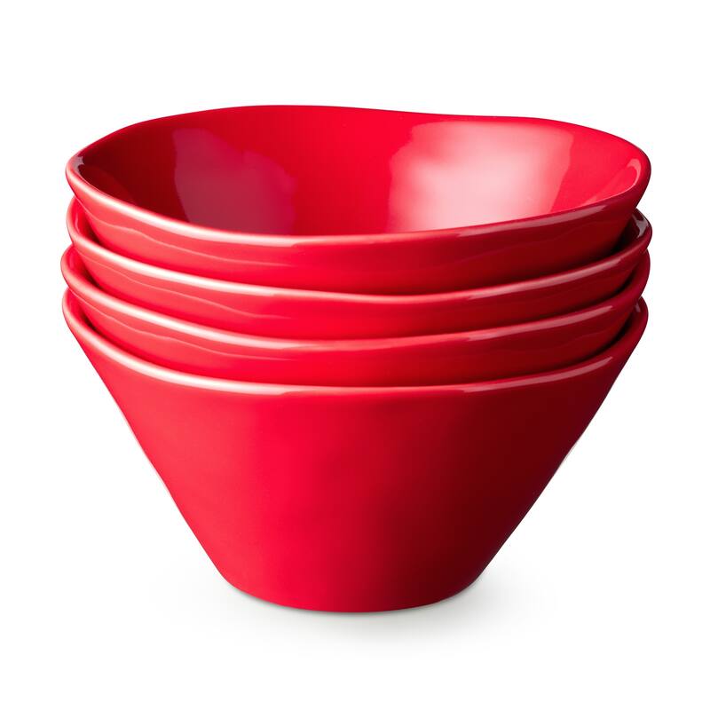 Certifed International Berry Red Christmas Set of 4 Ice Cream/Dessert Bowls 6.25" x 3" - 6.25 L x 6.25 W x 3 H
