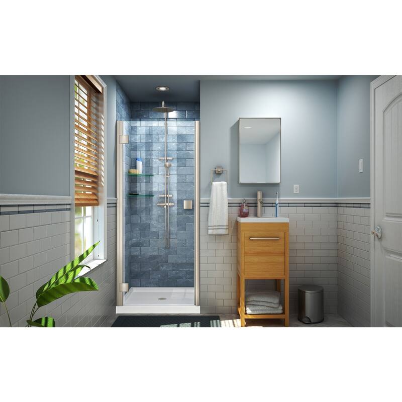 DreamLine Lumen 40-41 in. W by 72 in. H Semi-Frameless Hinged Shower Door - 40" - 41" W