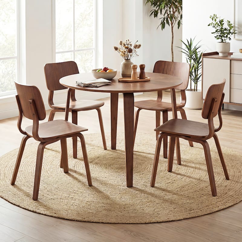 Gymax 37.5'' Round Kitchen Table Circle Dining Room Table w/ Rubber