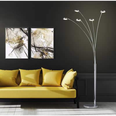 Etherium 73" Led 5-Arched Floor Lamp With Touch Dimmer - 73