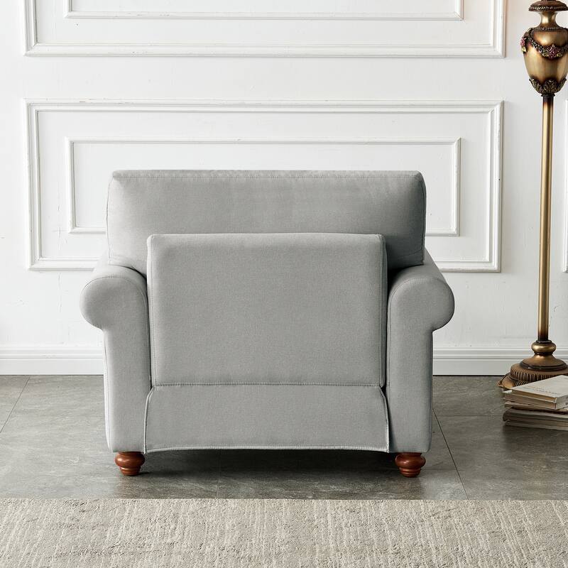 1-Person Sofa Chair with Plush Cushion, Wood Legs - Living Room Ready