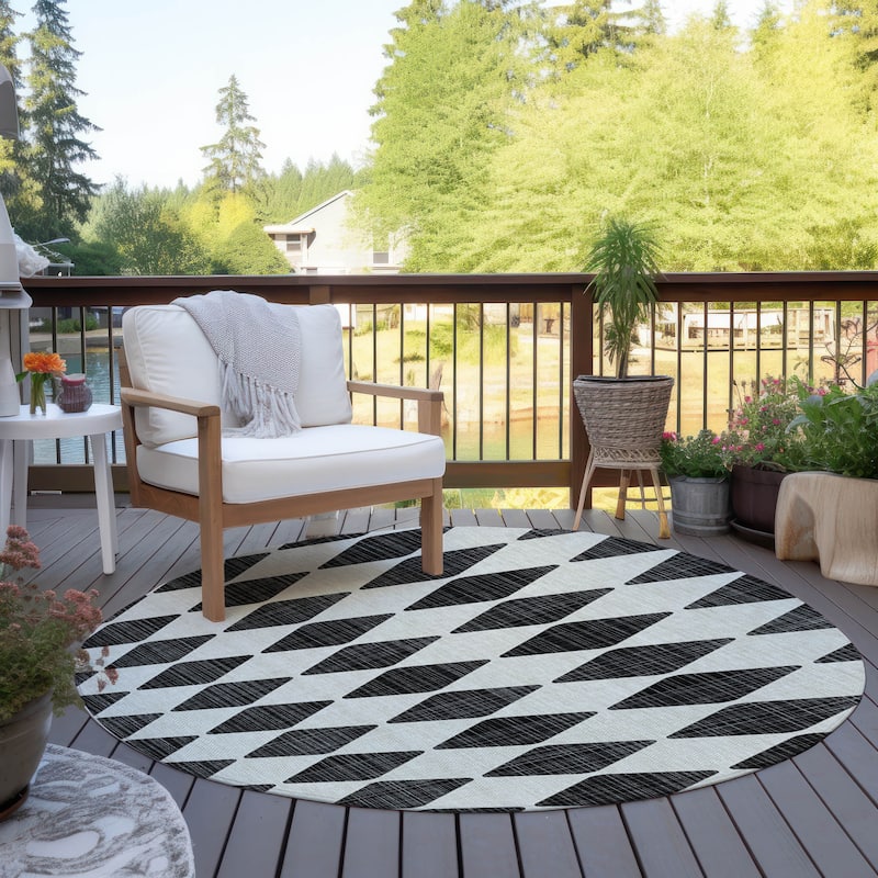 Machine Washable Indoor/ Outdoor Chantille Argyle Rug