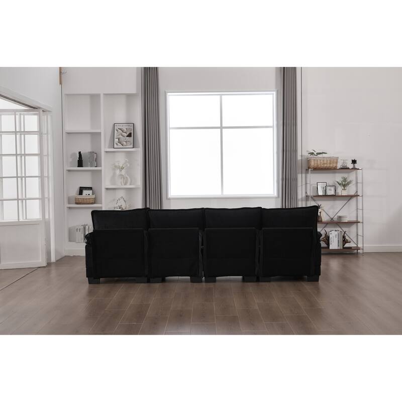 GDFStudio - U Shaped 110" Chenille Modular Cloud Sectional Couches