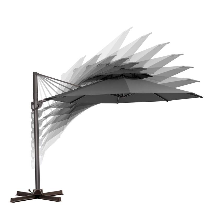 Pellebant Outdoor Round Cantilever Umbrella with Base