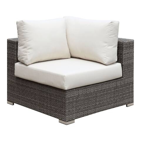 Furniture of America Pyle Contemporary Gray Wicker Patio Corner Chair
