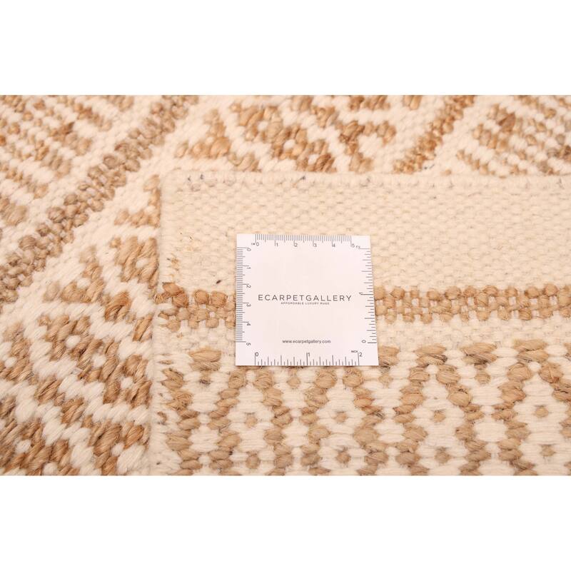 ECARPETGALLERY Flat-Weave Nevada Cream Kilim - 5'3 x 7'4