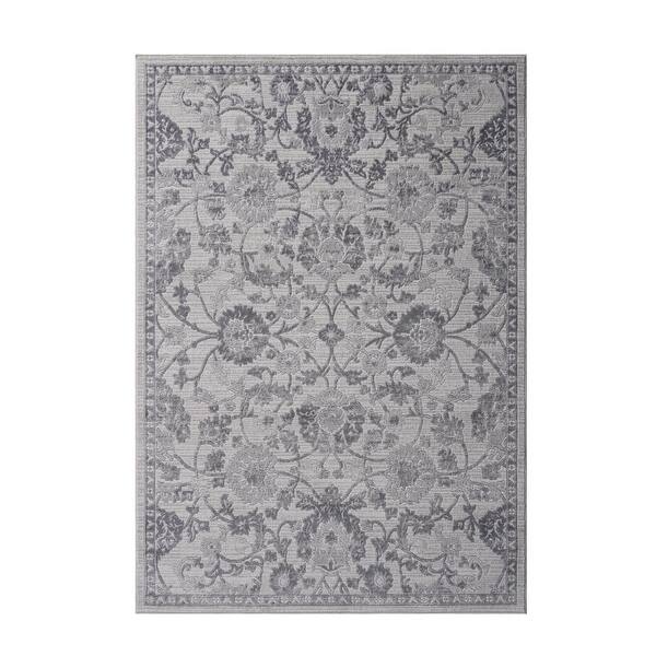 slide 2 of 7, LOOM & LUXE Collection Grey/Silver/Oriental Non-Shedding Area Rug 120" D x 93" W x 0.35" H