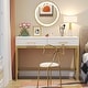 preview thumbnail 3 of 6, 41" Computer Desk with Two Drawers, Modern Study Writing Desk with Storage