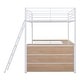 preview thumbnail 9 of 11, Full Size Metal Loft Bed with Integrated L-Shaped Desk and Triple Shelving, Sturdy Frame with Ladder, Space-Saving Design