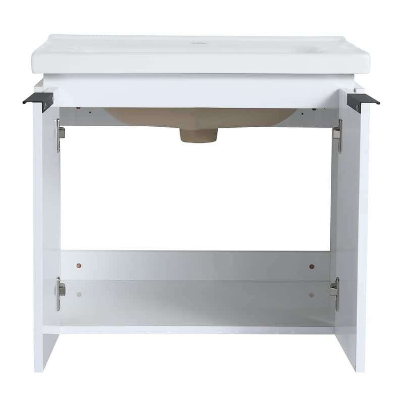 Bathroom Vanity With Sink In 24/36/48/60/72/84 Inch, Floating Bathroom Vanity With Soft Close Door and Shelf
