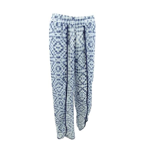 Shop Miken Women S Tulip Beach Pom Pom Pants Swim Cover Up White