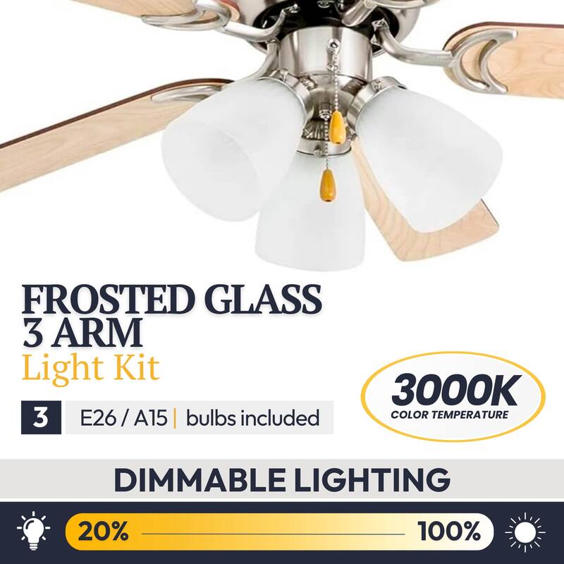 42" Prominence Home Whitley Satin Nickel Indoor LED Ceiling Fan with Light, Pull Chain