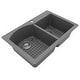 preview thumbnail 75 of 89, Karran Drop-In Quartz 33 in. 1-Hole 60/40 Double Bowl Kitchen Sink Kit