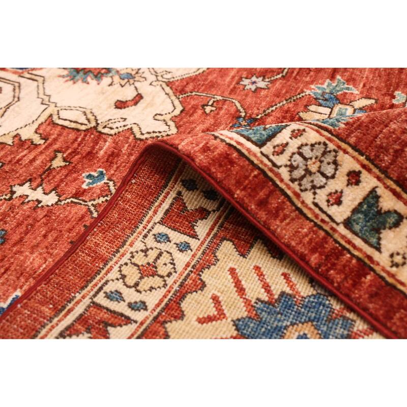 ECARPETGALLERY Hand-knotted Aryana Dark Copper Wool Rug - 7'10 x 9'10