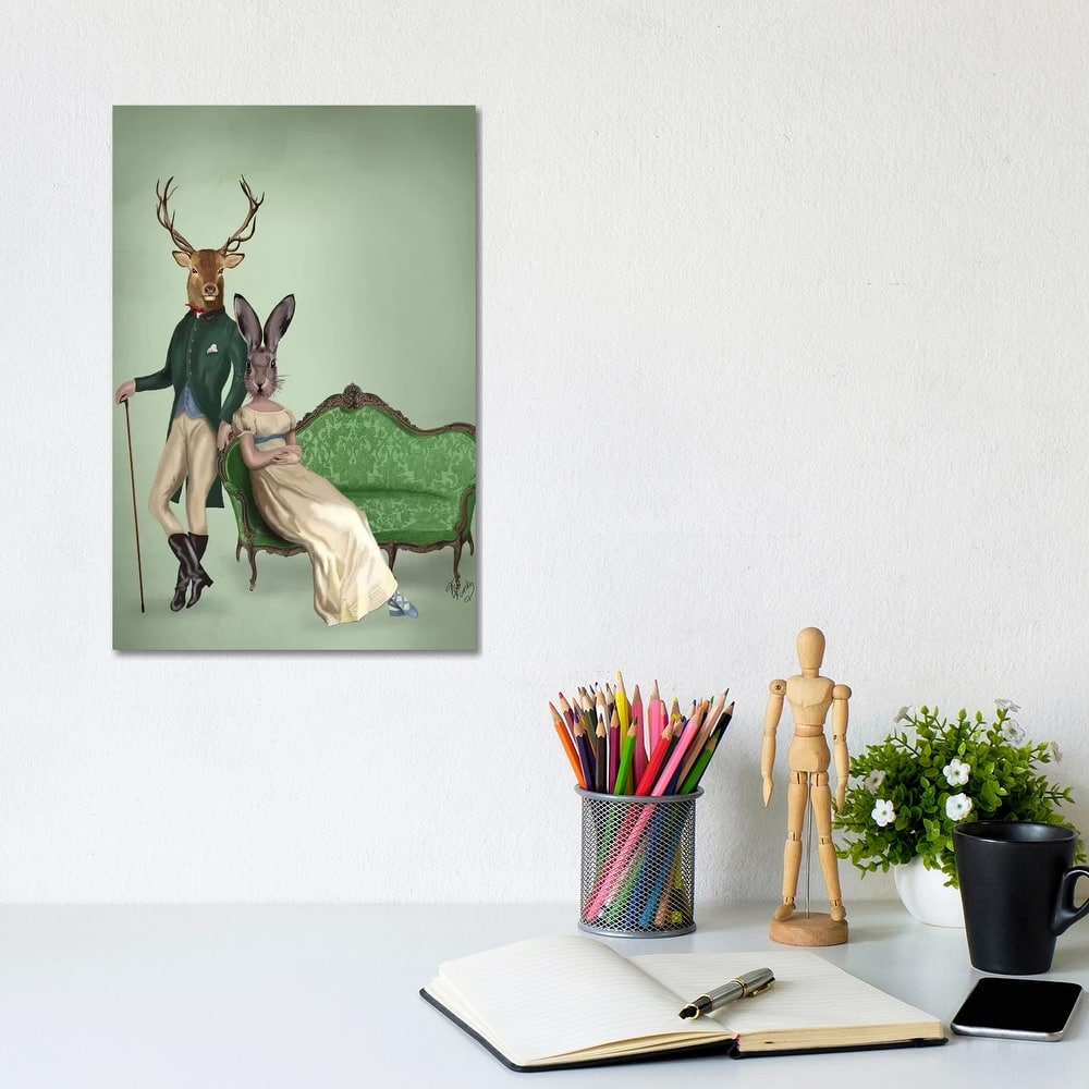 iCanvas "Mr. Deer & Mrs. Rabbit" by Fab Funky Canvas Print