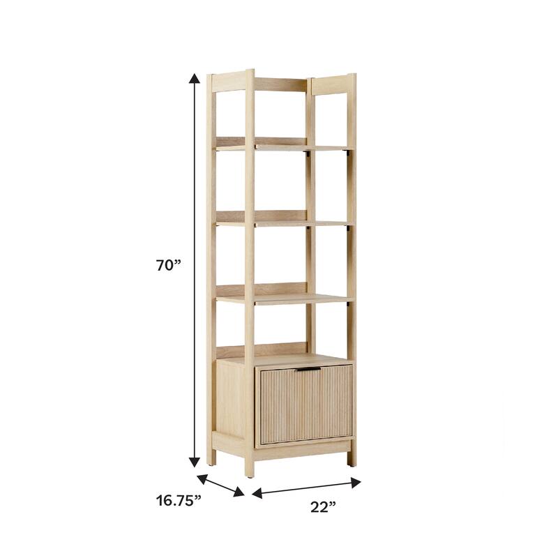 Middlebrook Designs 22" Narrow Bookshelf with Drawer