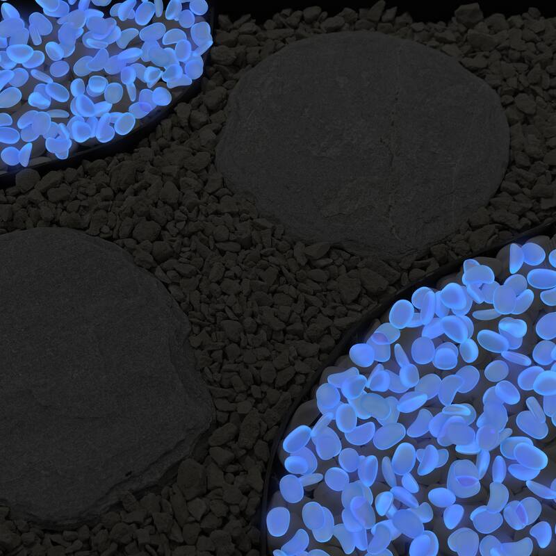 Solar Garden Stones - Glow in the Dark Pathway Pebble Lights by Pure Garden