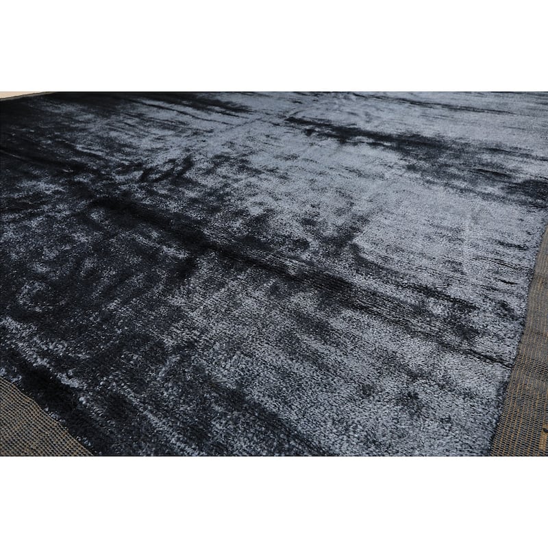 9'9''x12'8'' Hand knotted Bamboo Silk Slate Tibetan Modern & Contemporary Rug - 9' 9'' x 12' 8''