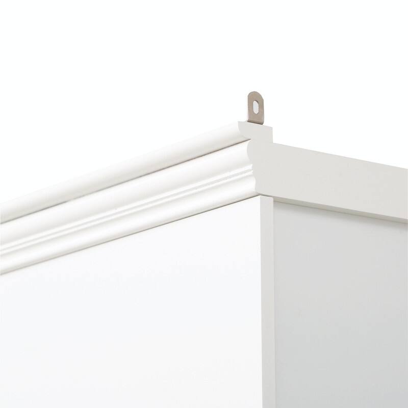 78.75" Farmhouse 4-Tier Display Bookcase with Dimmable LED Light, Glass Shelves & Storage Doors