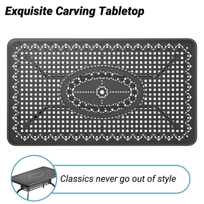 Traditions 7-Piece Patio Outdoor Dining Set with 6 Dining Chairs and Rectangular Dining Table, Rust Free