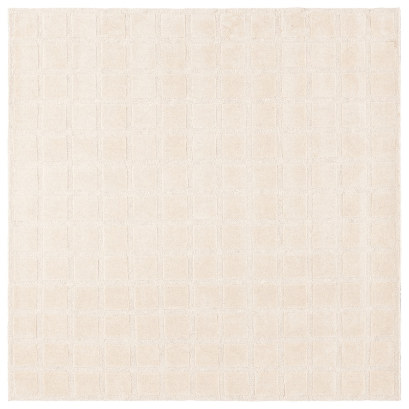 SAFAVIEH Handmade Genre Abstract Trellis Mid-Century Modern Wool Rug - 6' Square - Beige