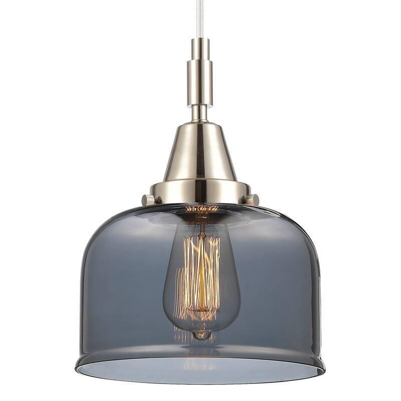 Innovations Lighting 447-1P-G73 Bell 8" Wide Mini Pendant with Light - Polished Nickel