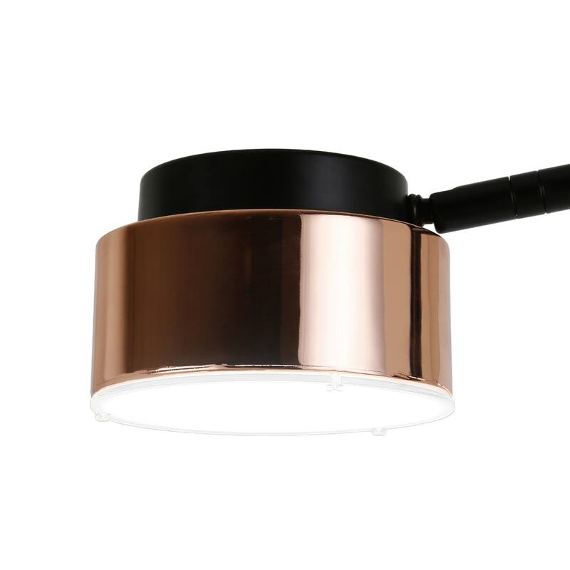 Black Metal Tree Floor Lamp with Copper Bell Shades and Smart Enabled - 11” x 11” x 68” (D x W x H)