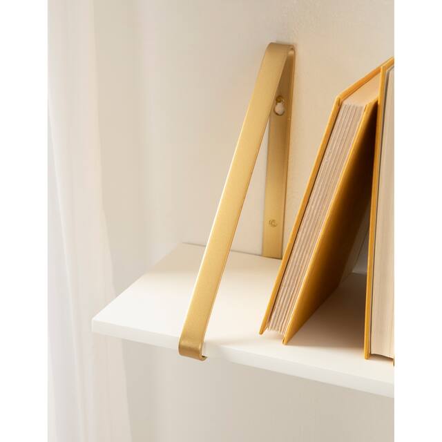 Kate and Laurel Soloman Wood 2 Piece Shelves with Metal Brackets