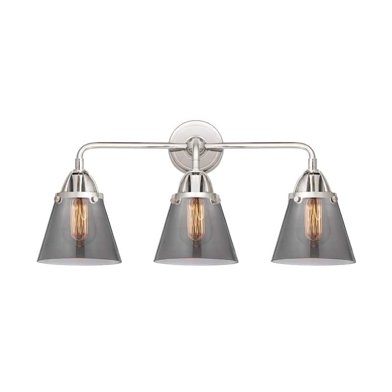 Innovations Lighting 288-3W-10-24 Cone Vanity Cone 3 Light 24" Wide - Polished Chrome / Plated Smoke