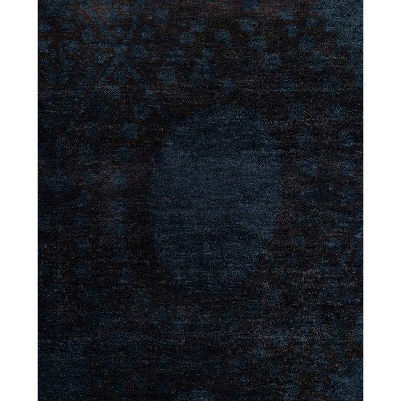 Overdyed One-of-a-Kind Hand-Knotted Area Rug - Black - 12' 6" x 16' 0"