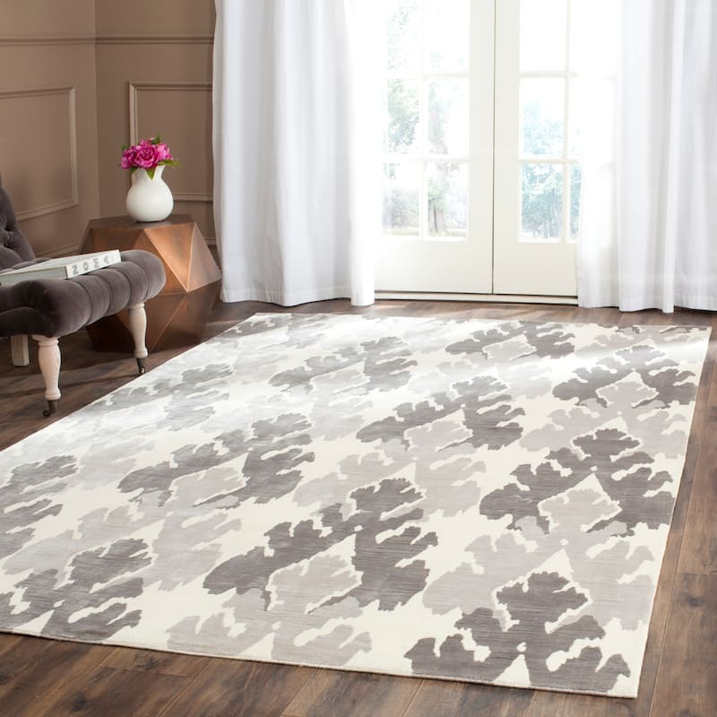 SAFAVIEH Couture Hand-knotted Tibetan Alyzee Modern Wool Rug - 6' x 9' - Pearl/Grey