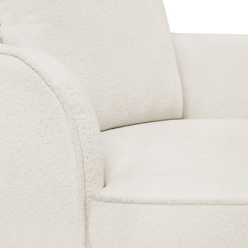 Comfortable Upholstered Swivel Chair with Soft Chenille and Wood Base