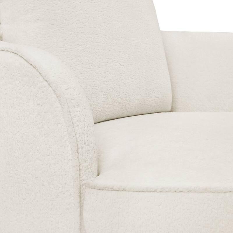 Set of 2 Comfortable Upholstered Swivel Chair with Soft Chenille and Wood Base