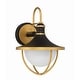 preview thumbnail 3 of 4, Atlas 1 Light Matte Black and Textured Gold Outdoor Sconce - 9.75"W x 13.5"H x 11"D