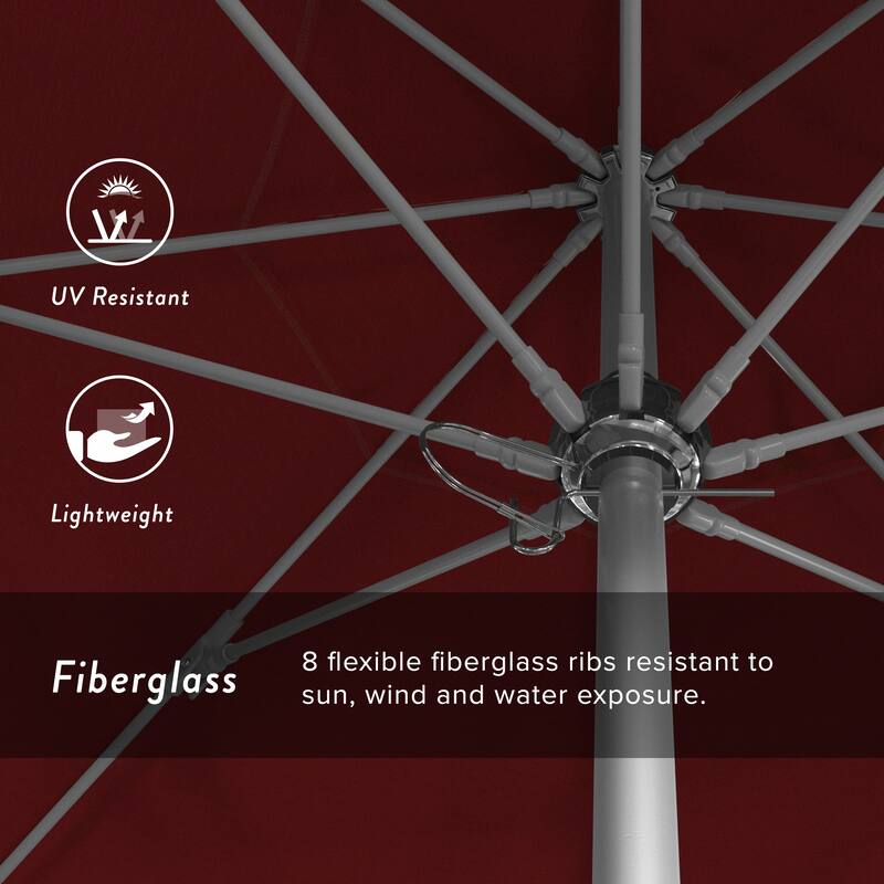 California Umbrella 7.5' Rd. Aluminum Frame, Fiberglass Rib Market Umbrella, Push Open,Anodized Silver Finish, Pacifica Fabric