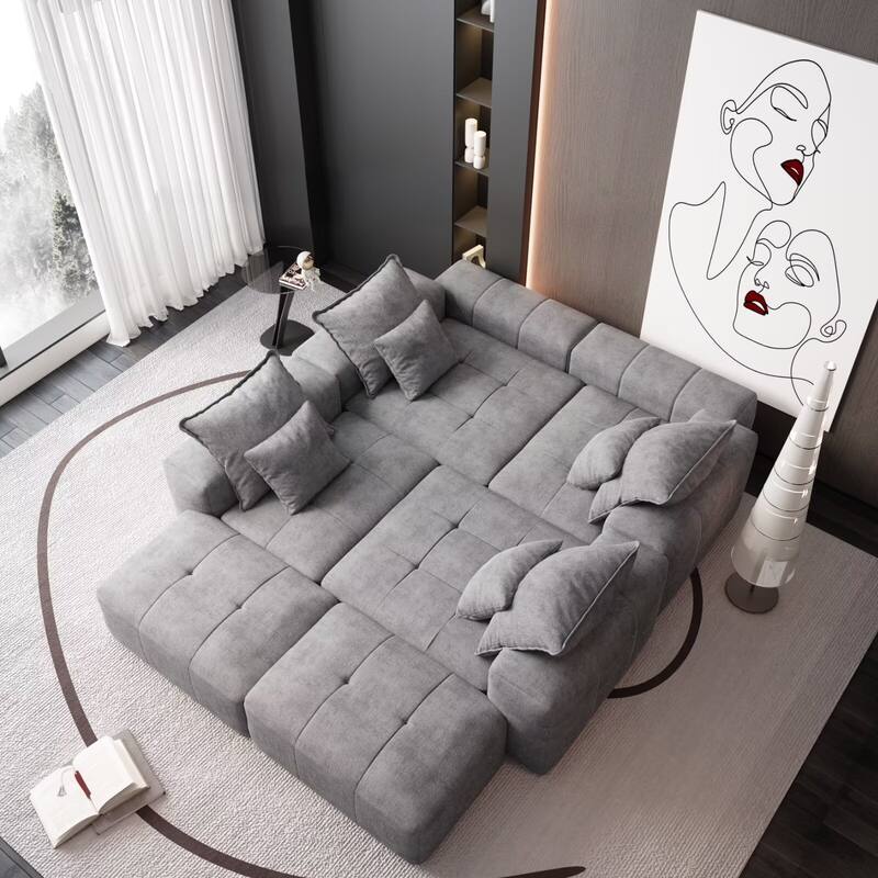 Oversized Modular Sectional Sofa,Sparkling Chenille Fabric,DIY Sofa