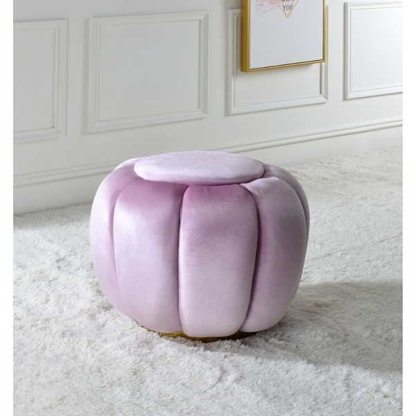 Pink round sales ottoman stool