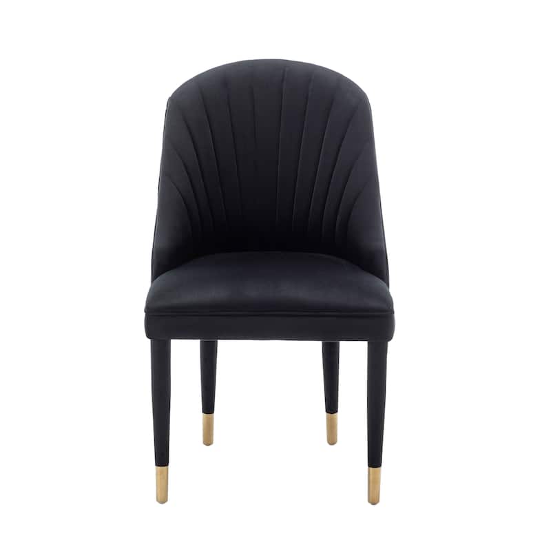 Porthos Home Wren Velvet Dining Chairs with Velvet Covered Rubberwood Legs, Set of 2