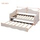 preview thumbnail 3 of 13, Twin Size Upholstered Platform Daybed with Wave-shaped Trundle, Beige