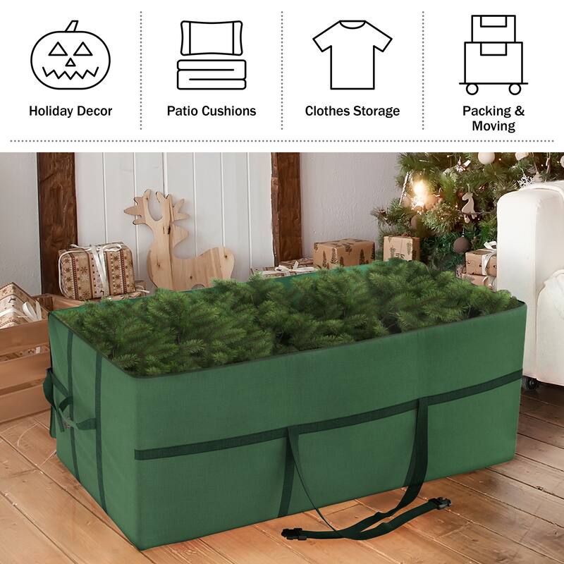 Elf Stor Red Christmas Tree Storage Bag Large 7.5 Ft Canvas Heavy Duty Zipper - Large, 7.5ft Tree