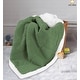 preview thumbnail 1 of 28, Luxurious Cotton Unisex Baby Blanket Waffle Weave with Sherpa Backing Soft Cozy 30''x40'' Receiving Crib Stroller Nap Blanket Blue/Green
