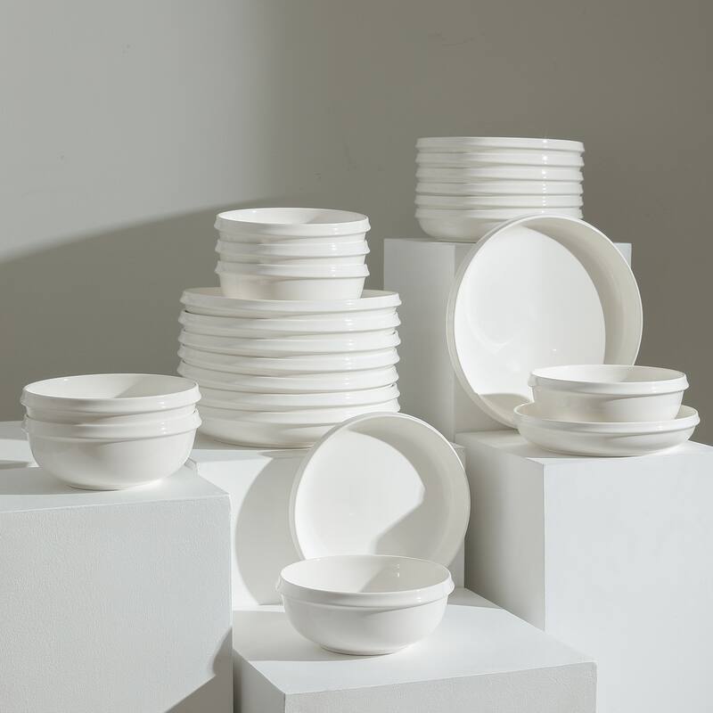 Stone Lain Verso Porcelain Dinnerware Set - White - 24 Piece
