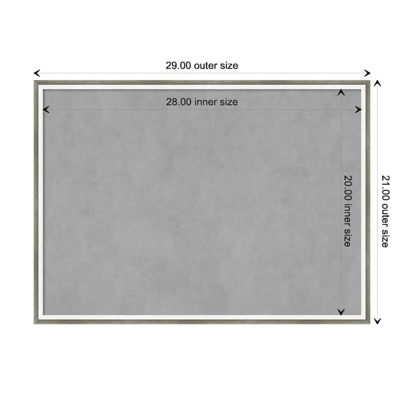 Amanti Art Lucie Silver White Framed Magnetic Board - Board Size 28x20