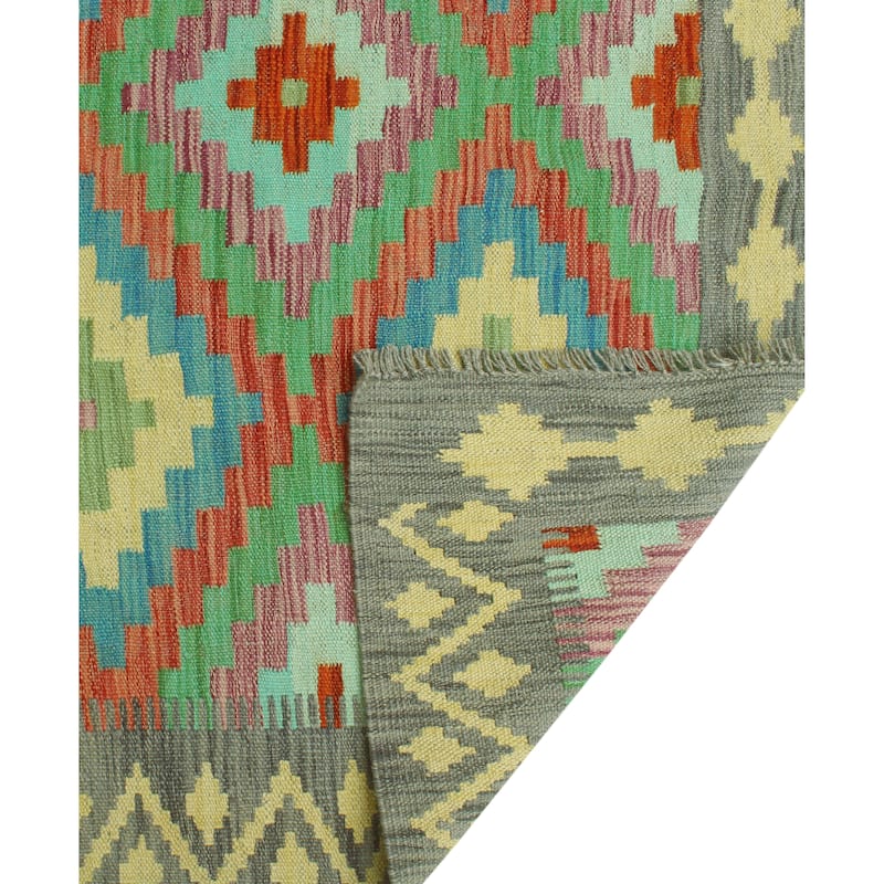 Noori Rug Sangat Flatweave Charlest Red/Grey Rug - 4'4" x 5'10"