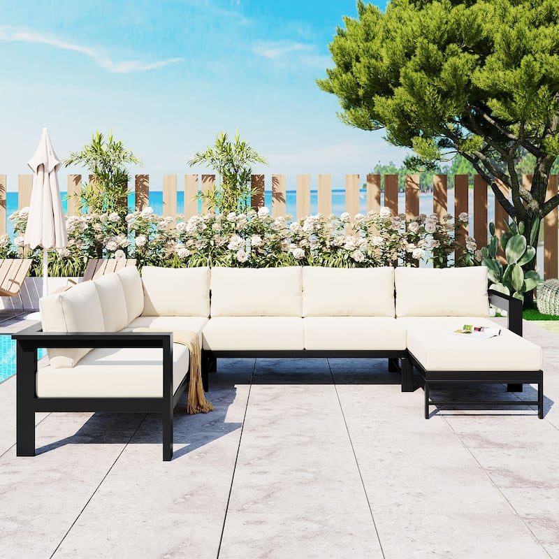 U-shaped Multi-Person Outdoor Sofa Set for Gardens Backyards & Balconies