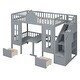 preview thumbnail 7 of 17, Twin over Twin Bunk Bed With Changeable Table,Bunk Bed Turn into Upper Bed and Down Desk