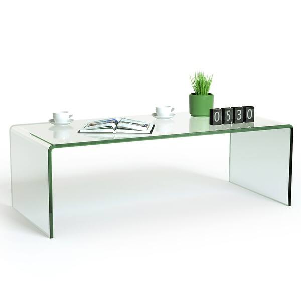 Shop Costway Tempered Glass Coffee Table Accent Cocktail Side