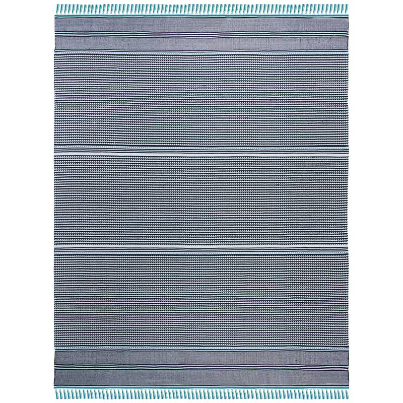 SAFAVIEH, Handmade Flatweave Montauk Susse Casual Cotton Rug - 8' x 10' - Turquoise/Multi