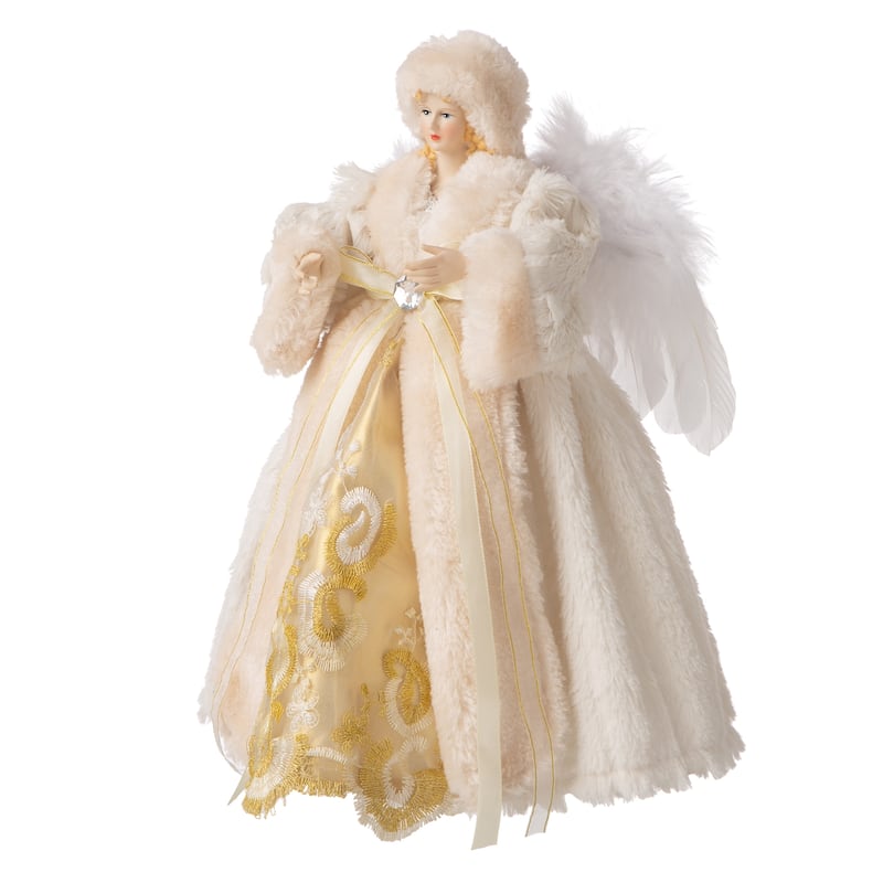 Glitzhome 12"H Christmas Angel Tree Topper